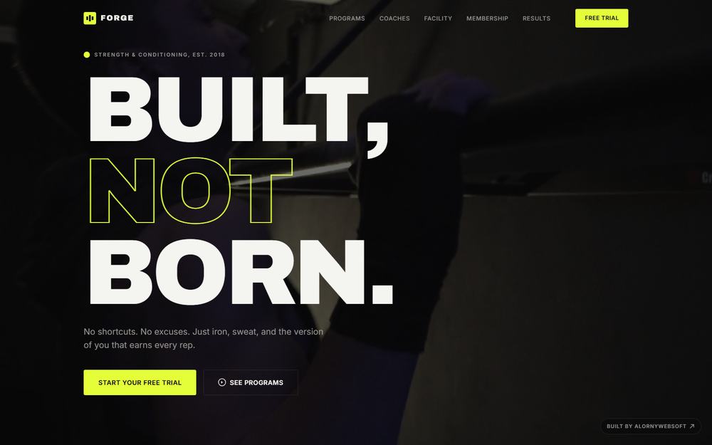 Forge Athletic fitness gym site