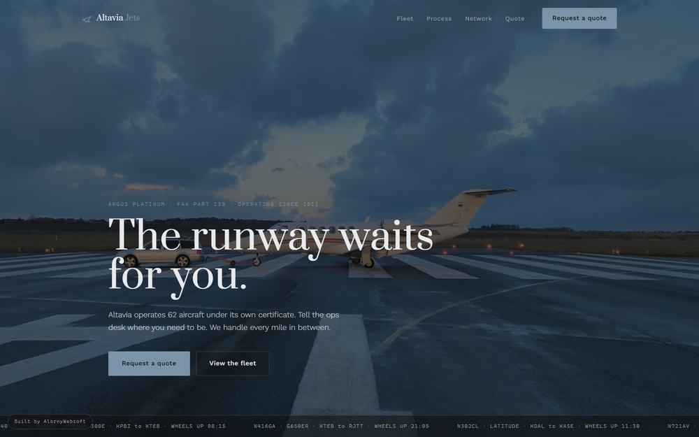 Altavia Jets private aviation charter site