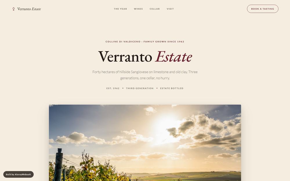 Verranto Estate vineyard and winery site